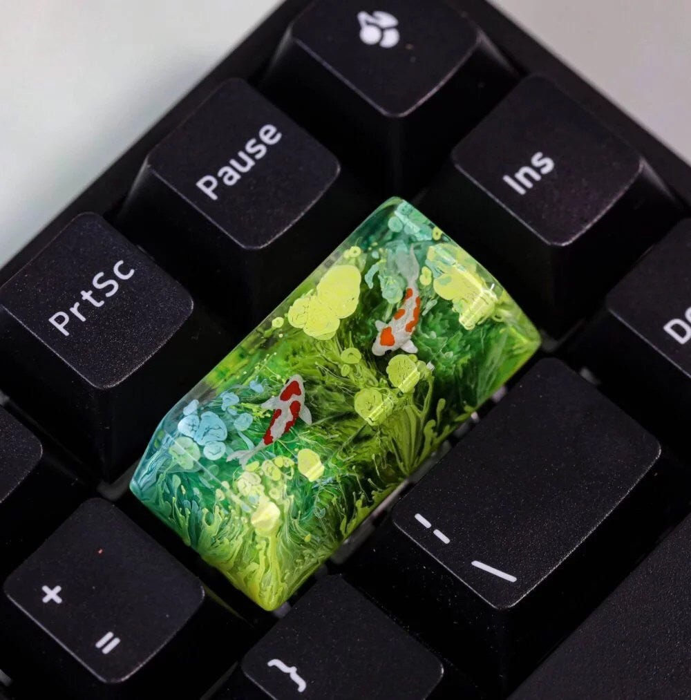 Green Koi Artisan Keycap - Hirosart