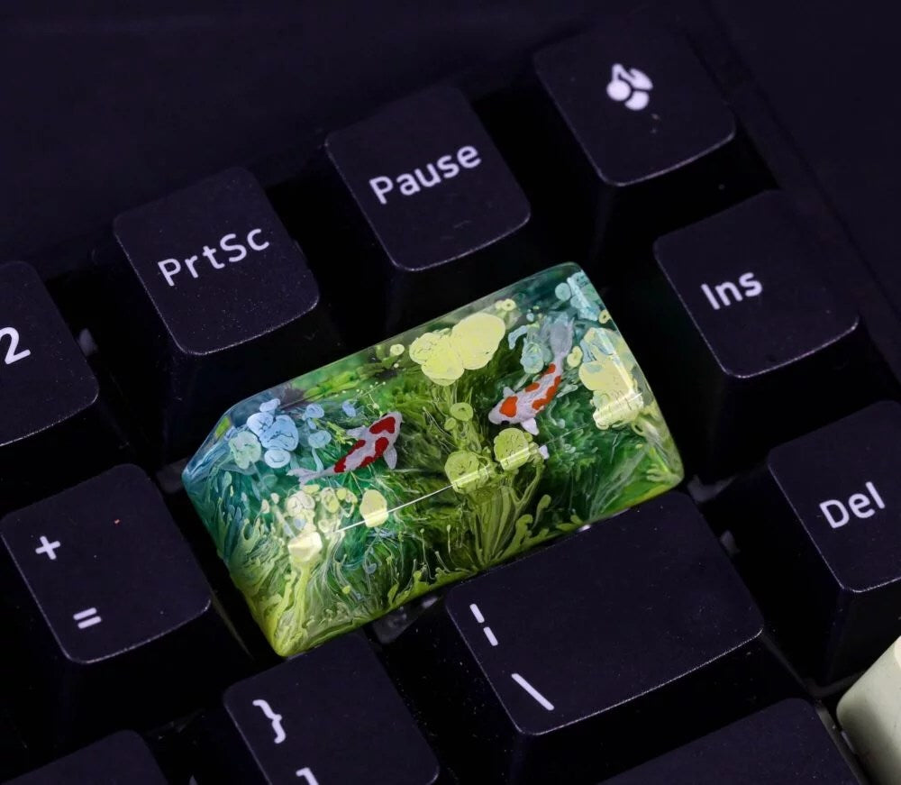 Green Koi Artisan Keycap - Hirosart