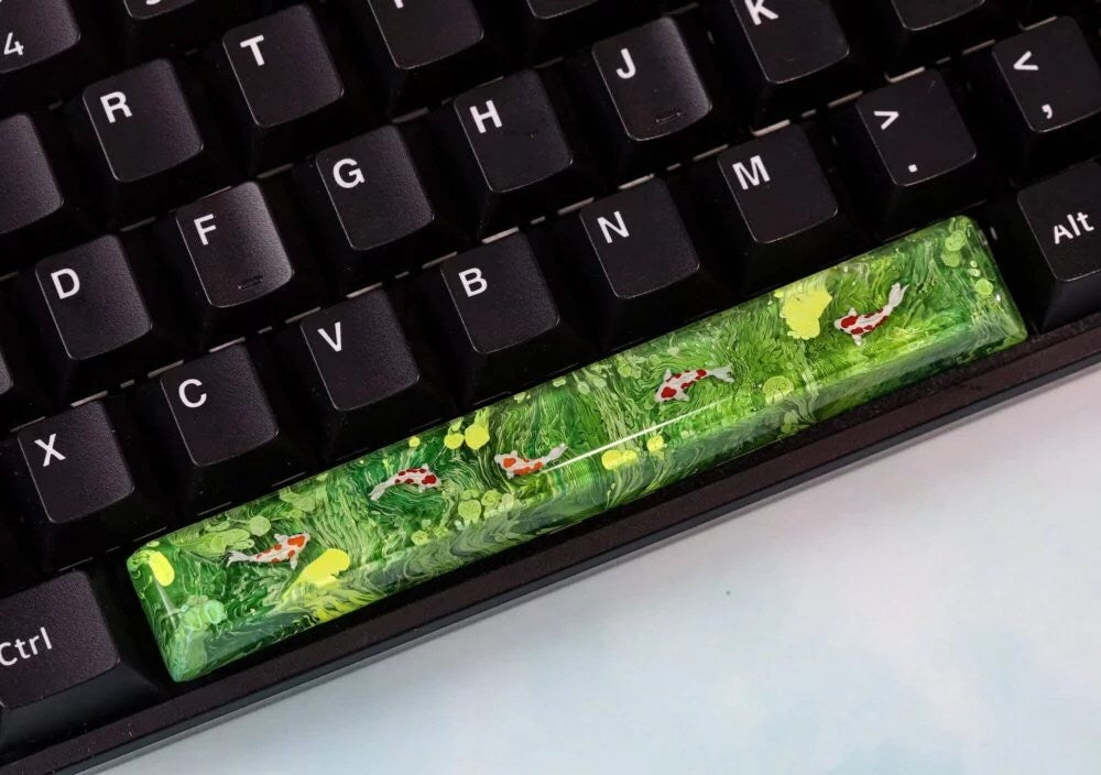 Green Koi Artisan Keycap - Hirosart