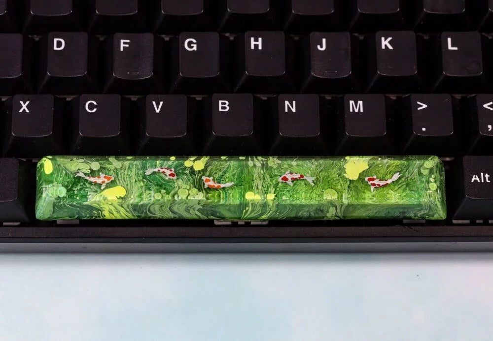 Green Koi Artisan Keycap - Hirosart