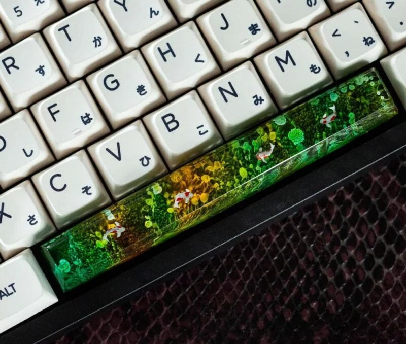 Green Koi Artisan Keycap - Hirosart