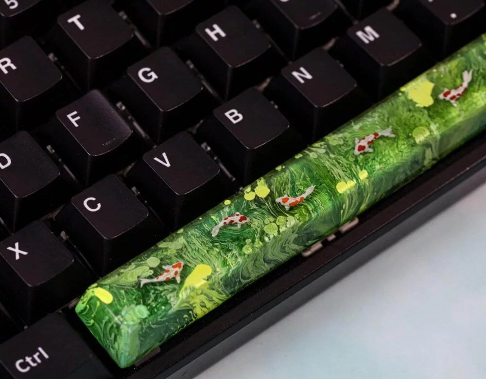 Green Koi Artisan Keycap - Hirosart