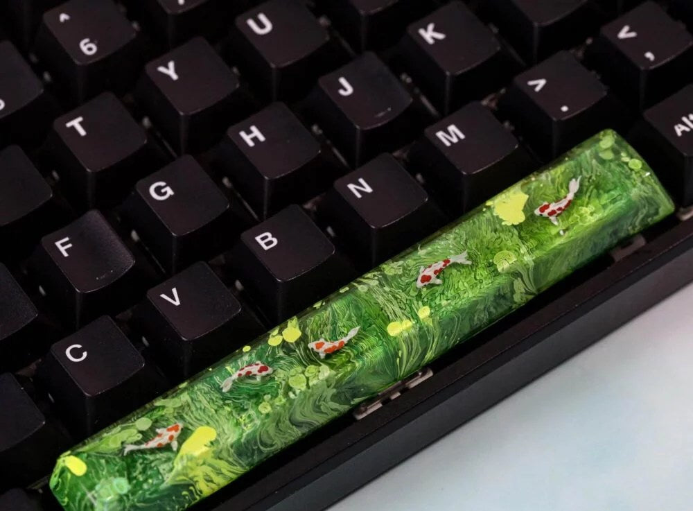 Green Koi Artisan Keycap - Hirosart