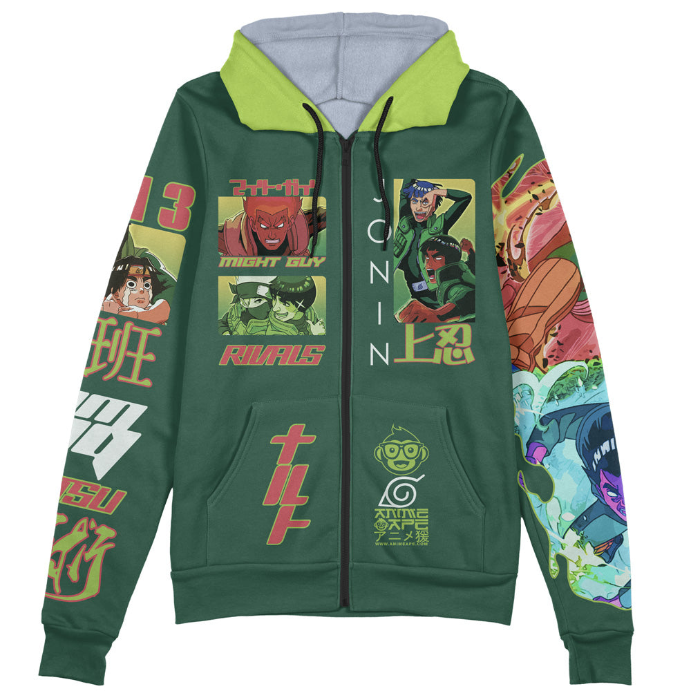 Might Guy Shippuden Streetwear Zip Hoodie Jacket