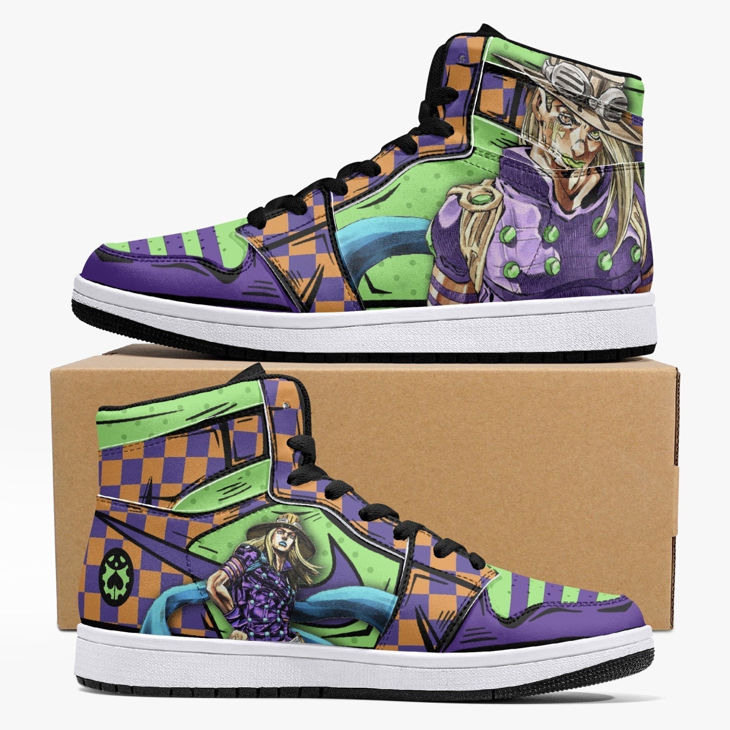 Gyro Zeppeli JoJo's Bizarre Adventure Mid 1 Basketball Shoes for Kids