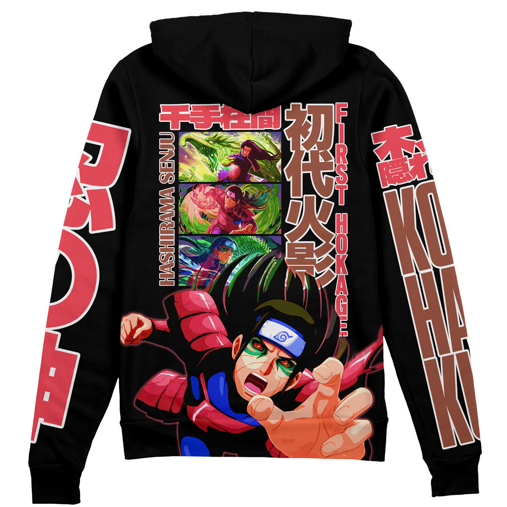 Hashirama Senju V2 Shippuden Streetwear Zip Hoodie Jacket