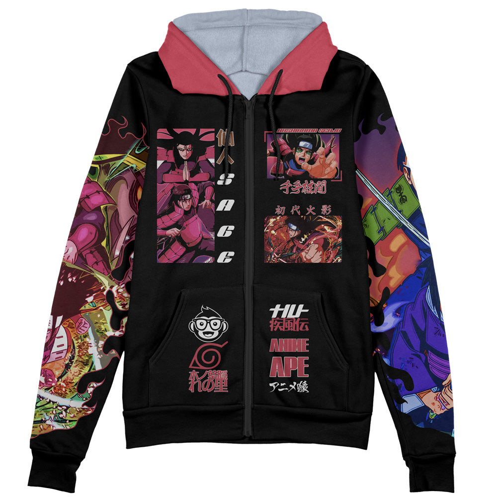 Hashirama Senju V3 Shippuden Streetwear Zip Hoodie Jacket