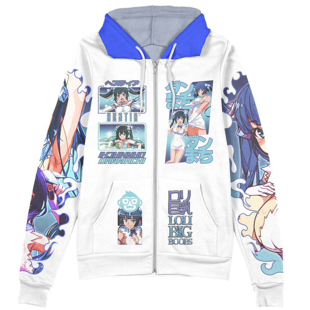 Hestia DanMachi Streetwear Zip Hoodie Jacket