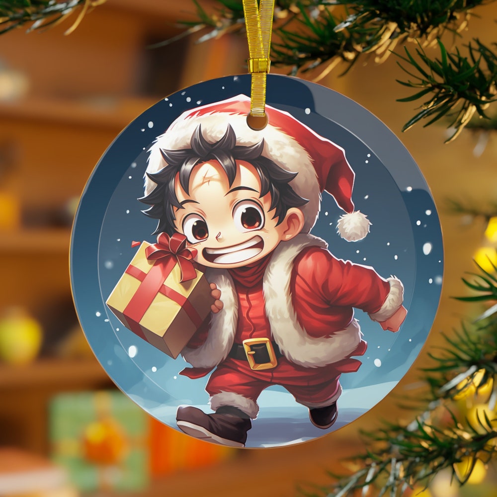 Pirate King Santa - Luffy Dressed as Santa Clause Ornament | Anime Ornaments