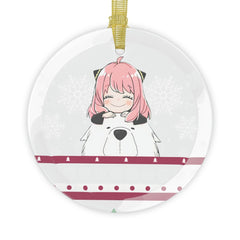 Anime Ornament Anya Festive Glass Decoration Ornament | Anime Ornaments