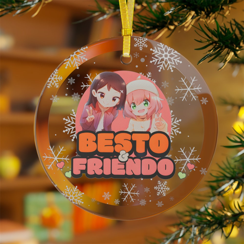 Anime Ornament: Best Friends Glass Decoration Ornament | Anime Ornaments