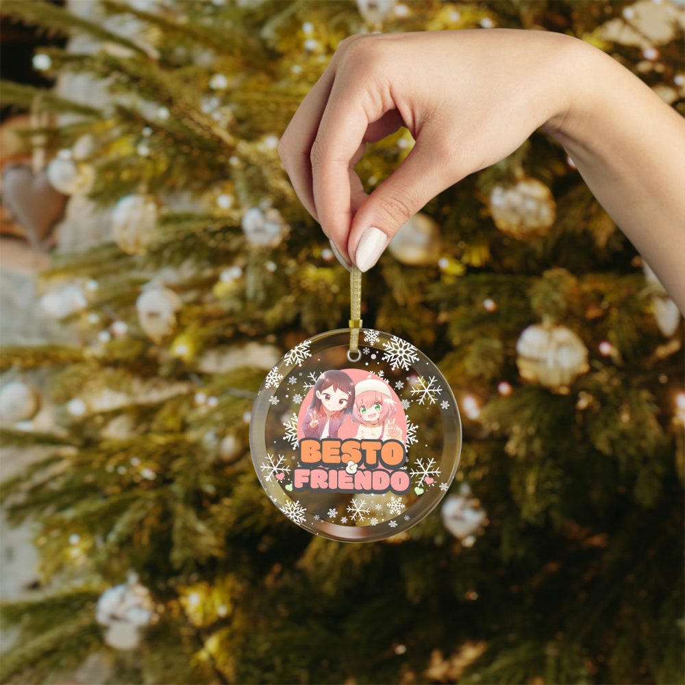 Anime Ornament: Best Friends Glass Decoration Ornament | Anime Ornaments