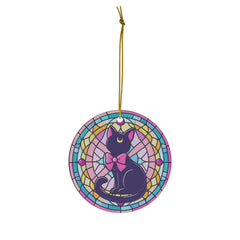 Anime Moonlit Mystique: Celestial Guardian & Mystic Feline Dual Ornament | Anime Ornaments