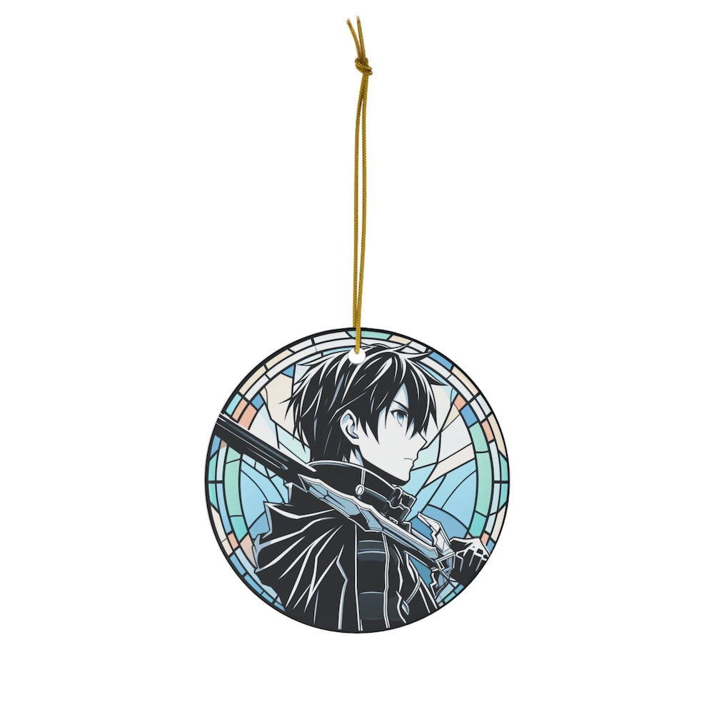 Anime-Inspired Dual Ornaments Warrior Stained Suncatcher Ornament | Anime Ornaments