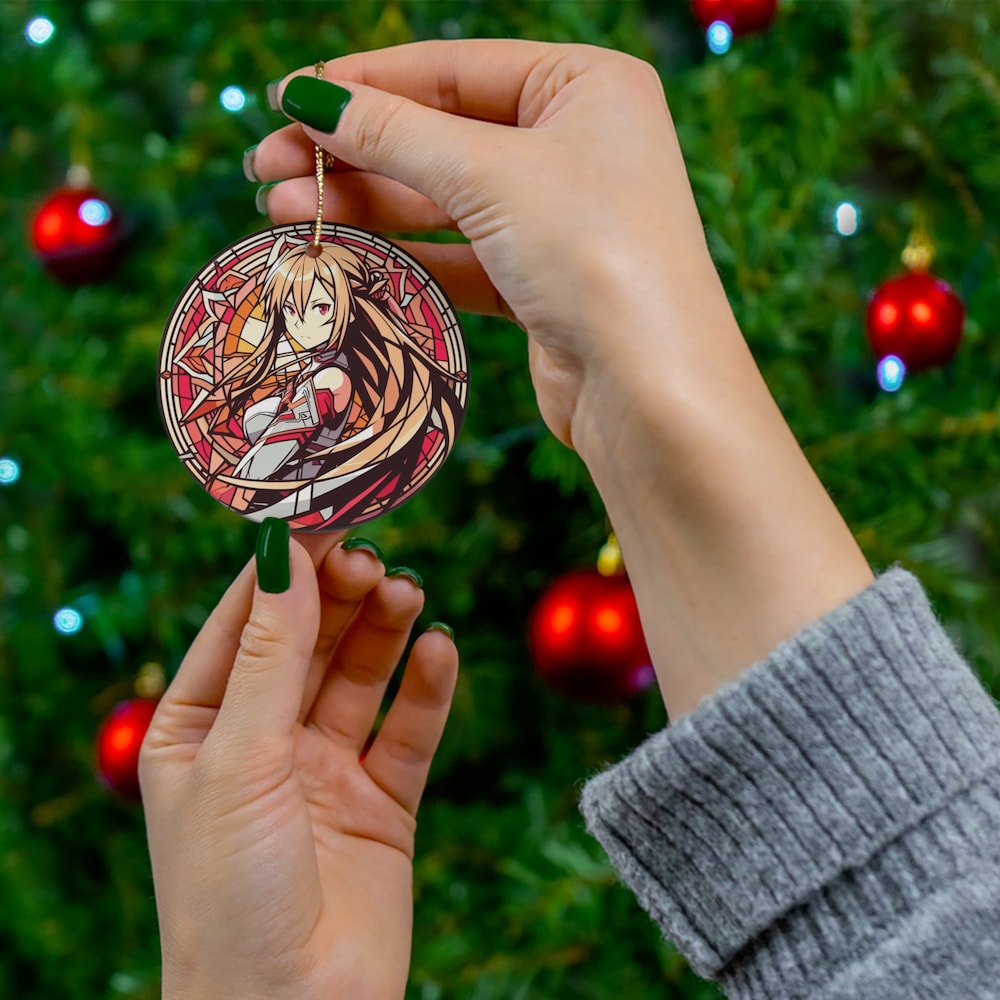 Anime-Inspired Dual Ornaments Warrior Stained Suncatcher Ornament | Anime Ornaments