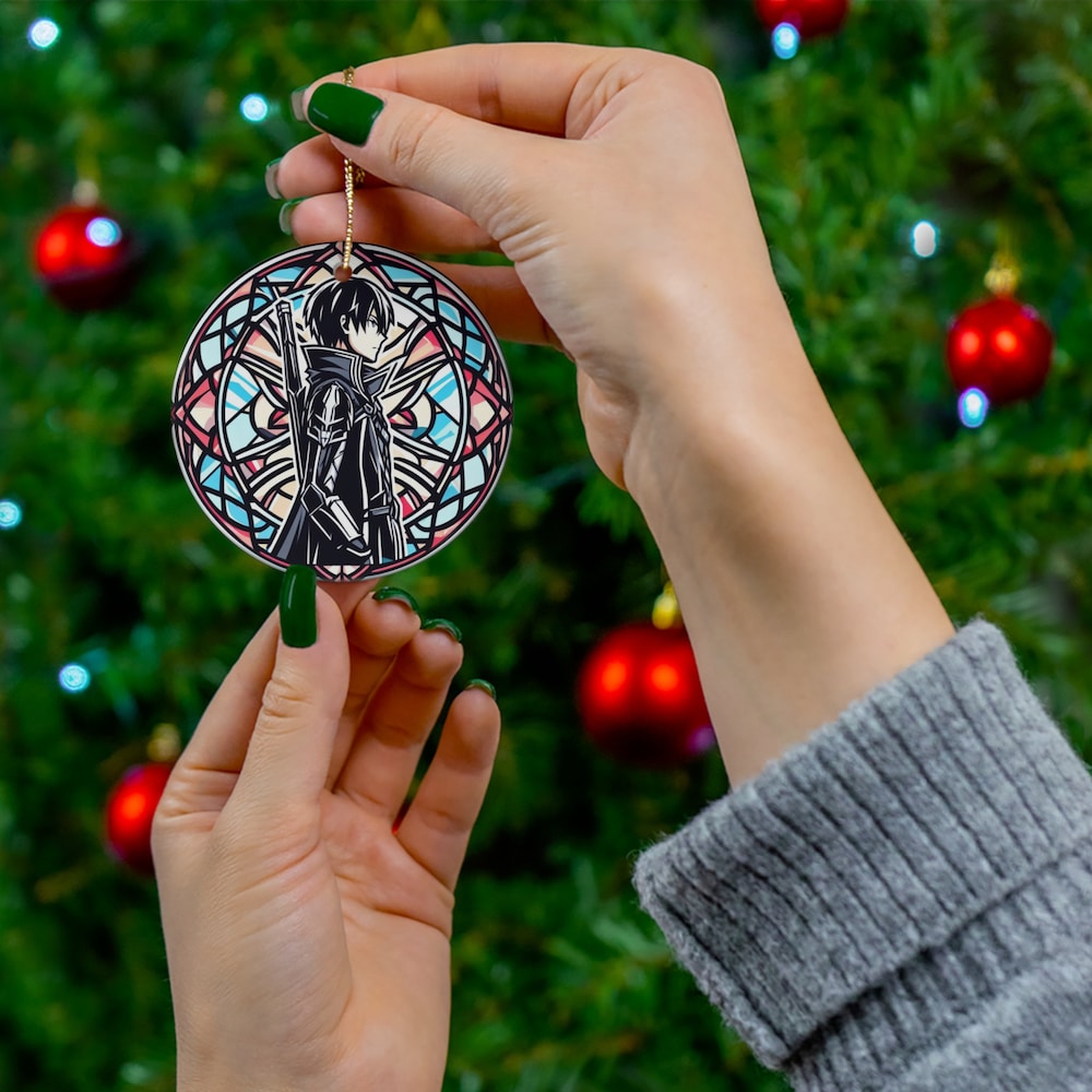 Dynamic Duo Ornaments: Anime-Inspired Stained Suncatcher Ornament | Anime Ornaments