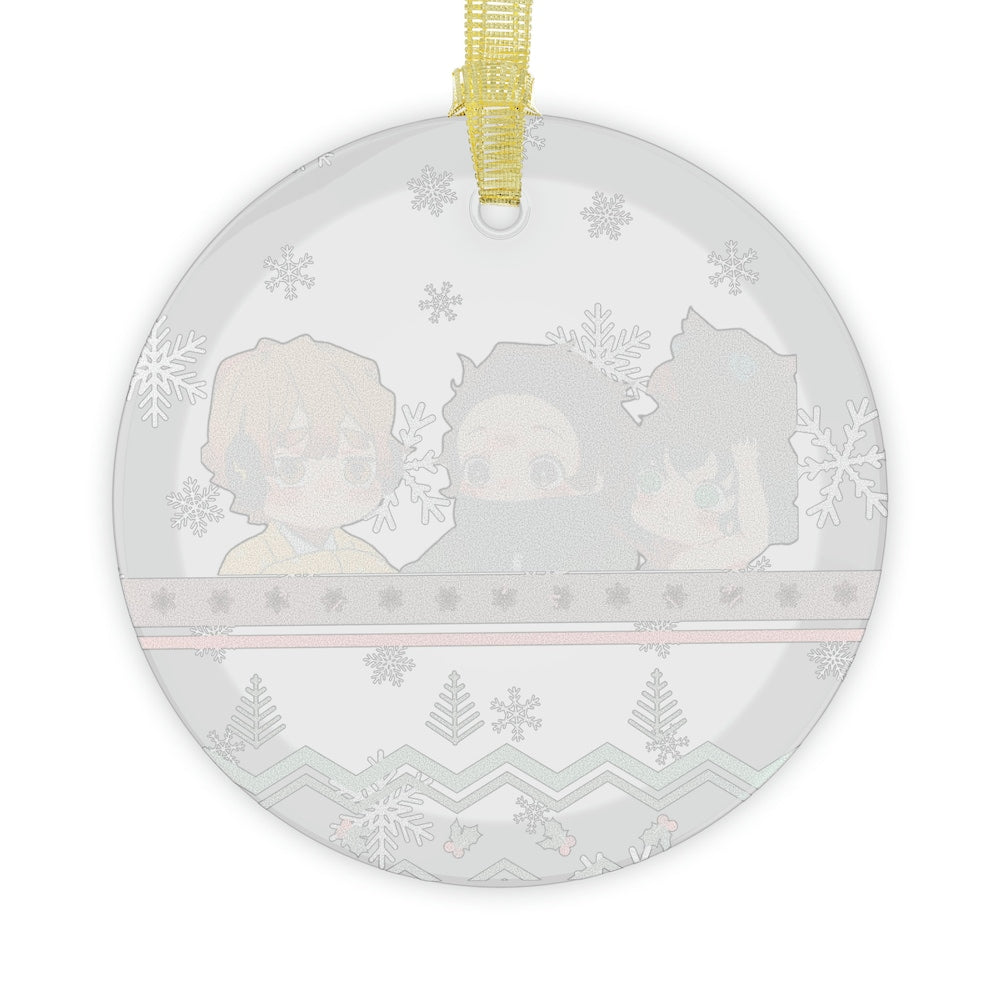 Anime Glass Ornament of Cute Trio Ornament | Anime Ornaments