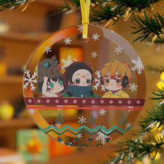 Anime Glass Ornament of Cute Trio Ornament | Anime Ornaments