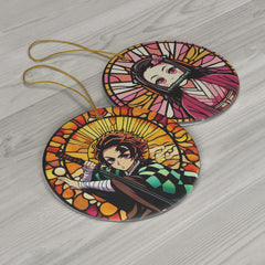 Anime Dual Ornaments: Sword-Wielding Demon Slayer Ornament | Anime Ornaments