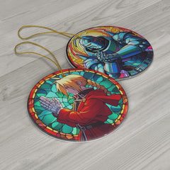 Anime Alchemy Elegance: Dual-Sided Stained Suncatcher Ornament | Anime Ornaments