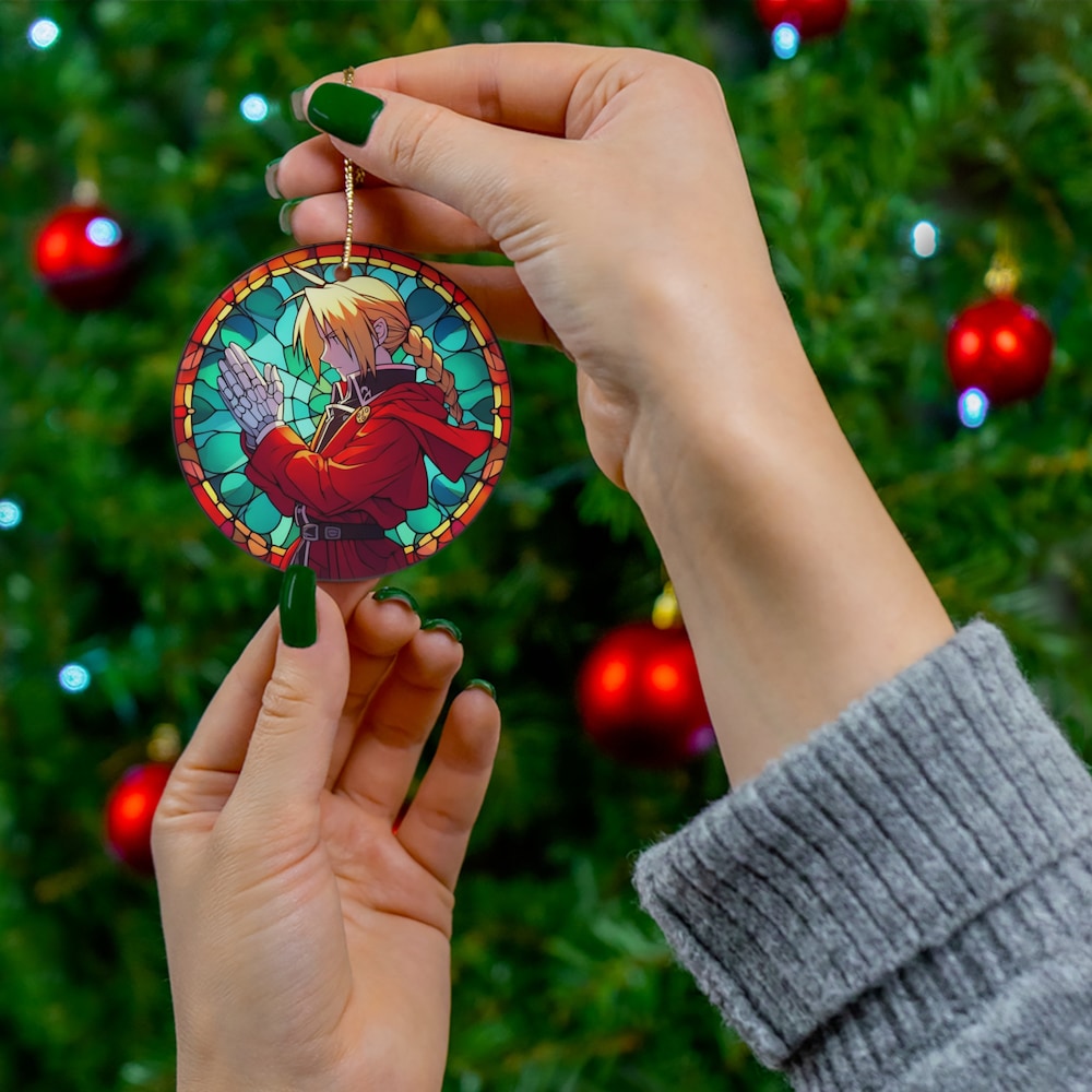 Anime Alchemy Elegance: Dual-Sided Stained Suncatcher Ornament | Anime Ornaments