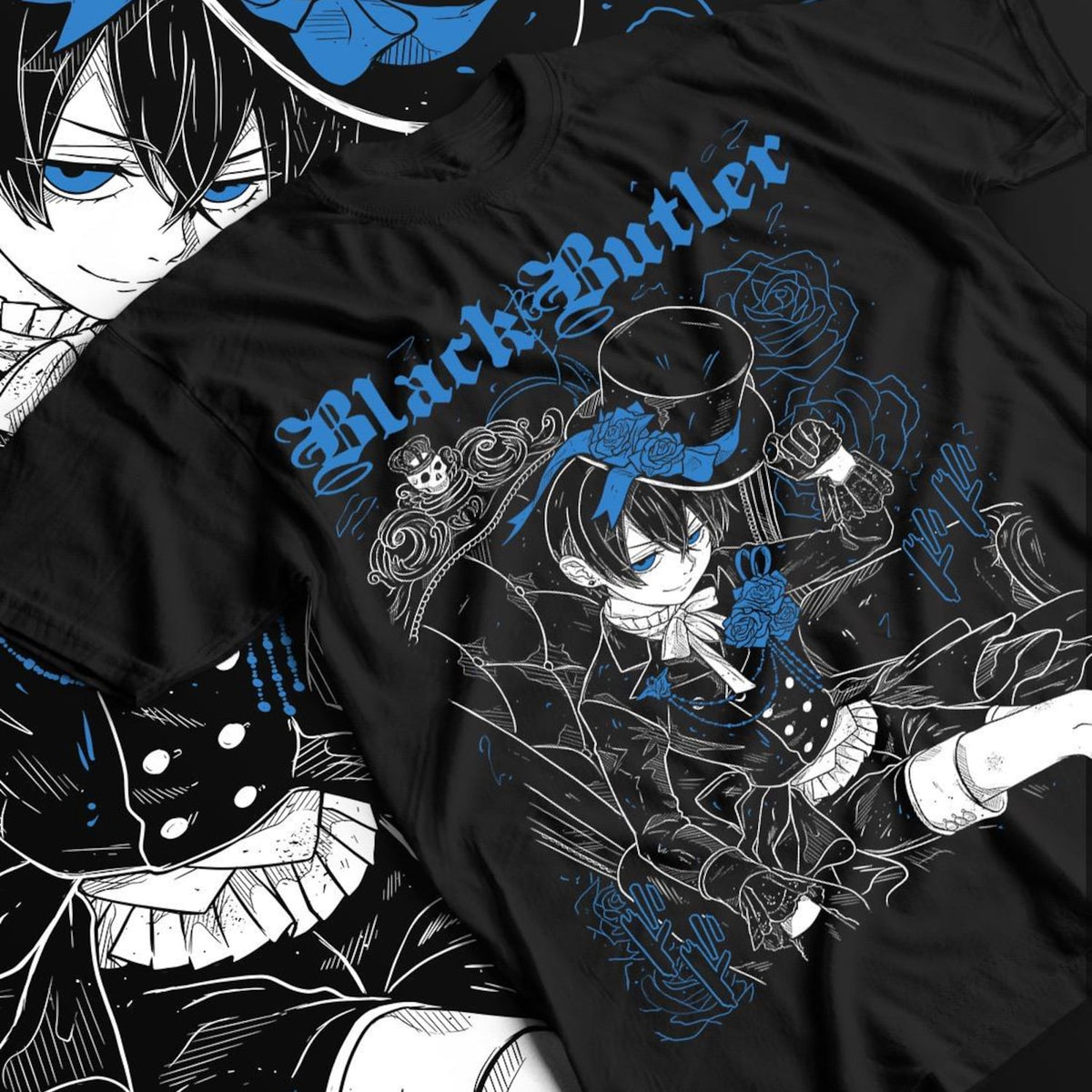 Nysekai  "The Young Master’S Blue Rose" Black Butler  Unisex T-Shirt