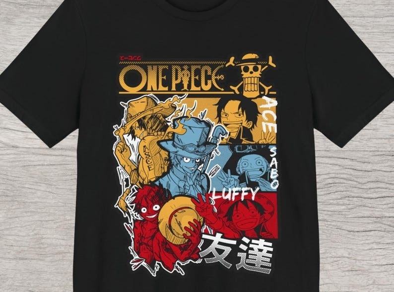 Nysekai " Luffy x Two Brother - Onepiece" T Shirt