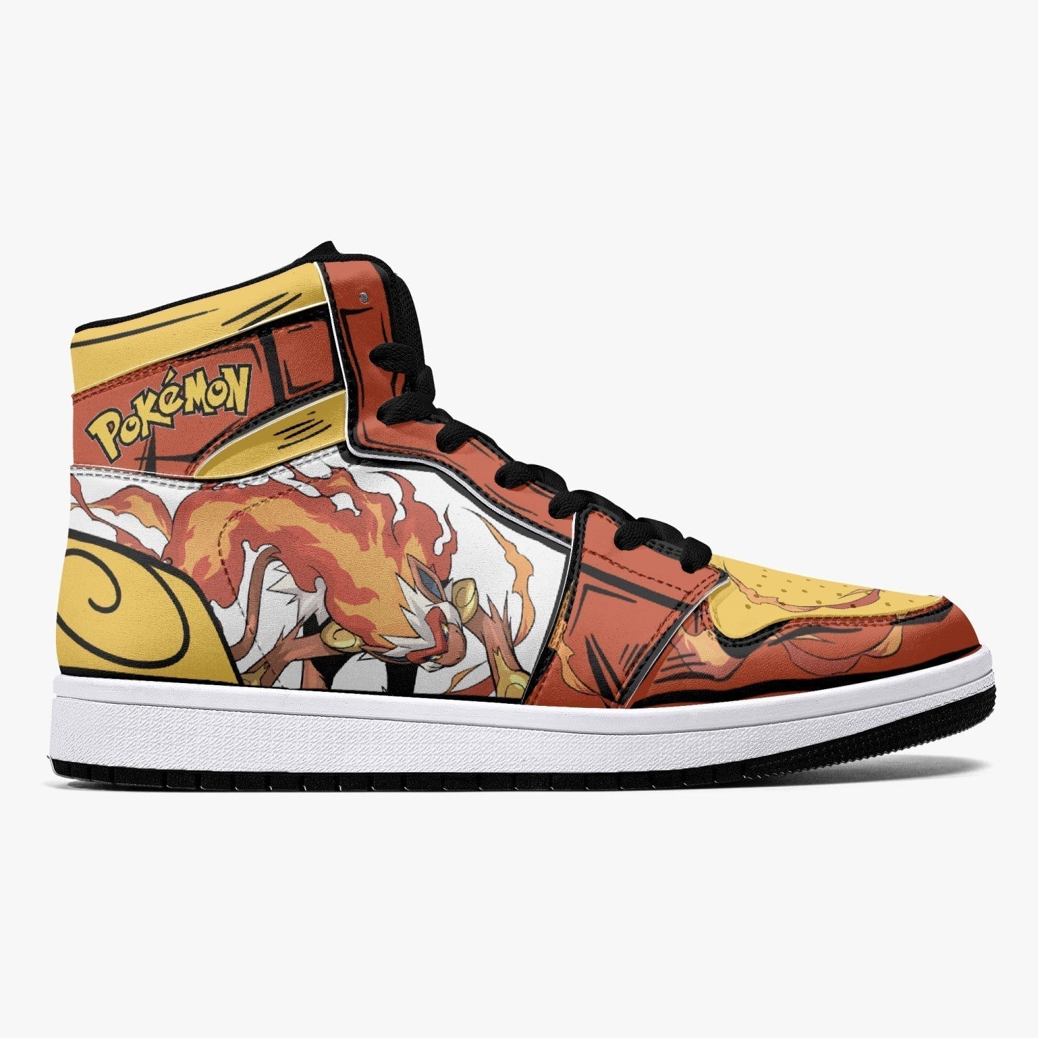 Infernape Pokemon Mid 1 Basketball Shoes