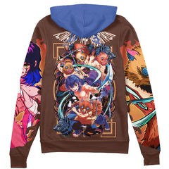 Hashibira Inosuke V2 Demon Slayer Streetwear Zip Hoodie Jacket