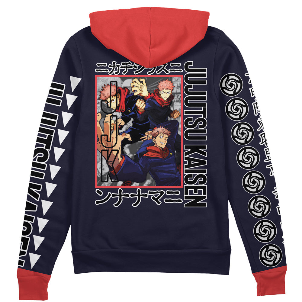 Itadori Yuuji Jujutsu Kaisen Streetwear Zip Hoodie Jacket