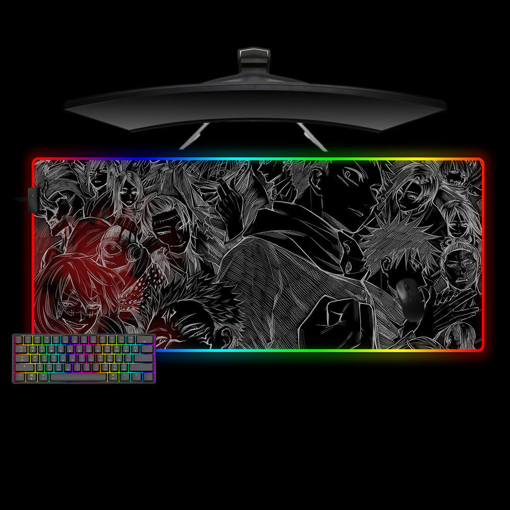 Jujutsu Kaisen Drawing Design M-XXL Size RGB Gaming Mouse Pad, Computer Desk Mat