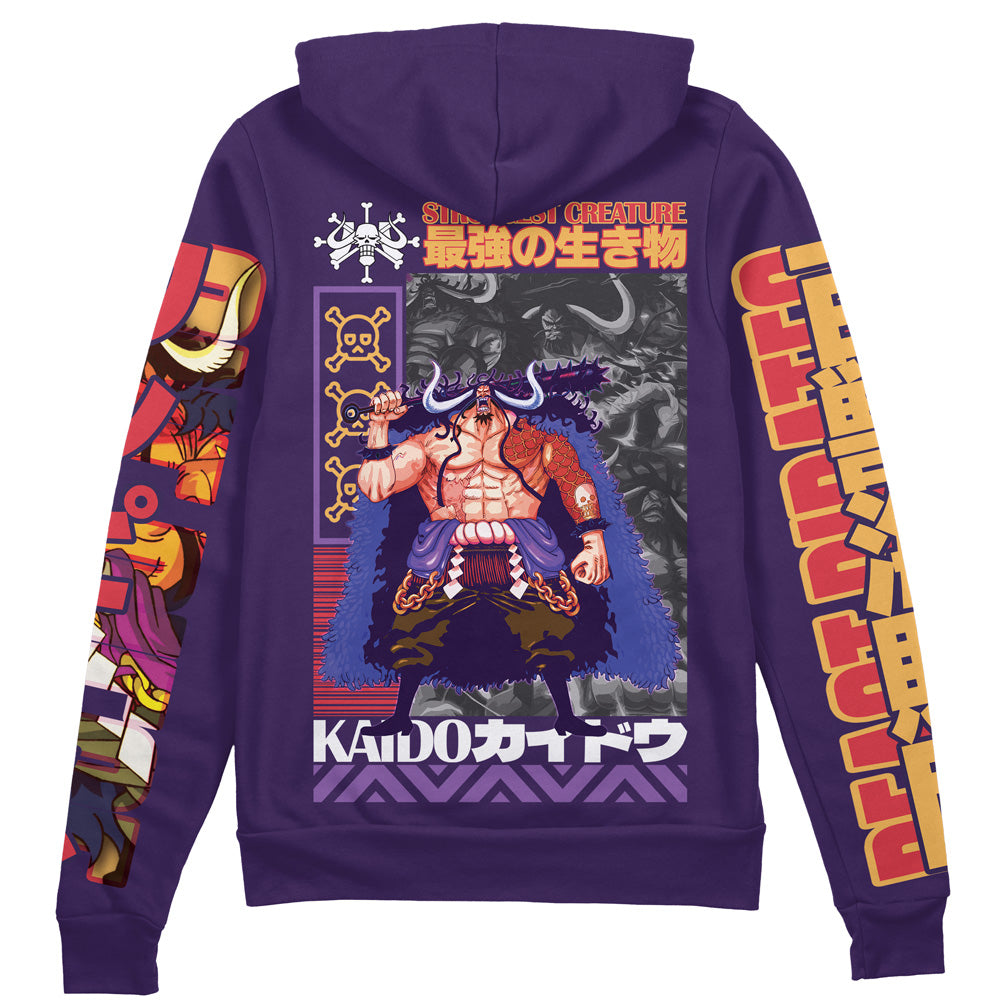 Kaido One Piece Streetwear Zip Hoodie Jacket