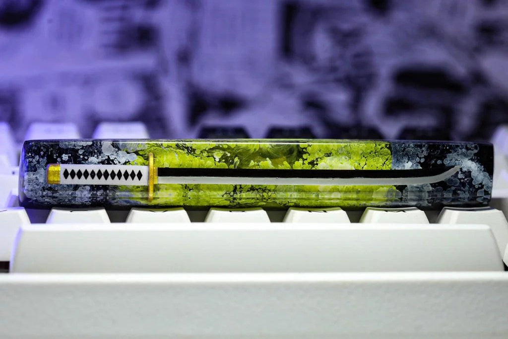 Black and Green Katana spacebar - Hirosart