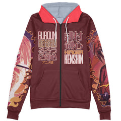 Himura Kenshin V2 Rurouni Kenshin Streetwear Zip Hoodie Jacket