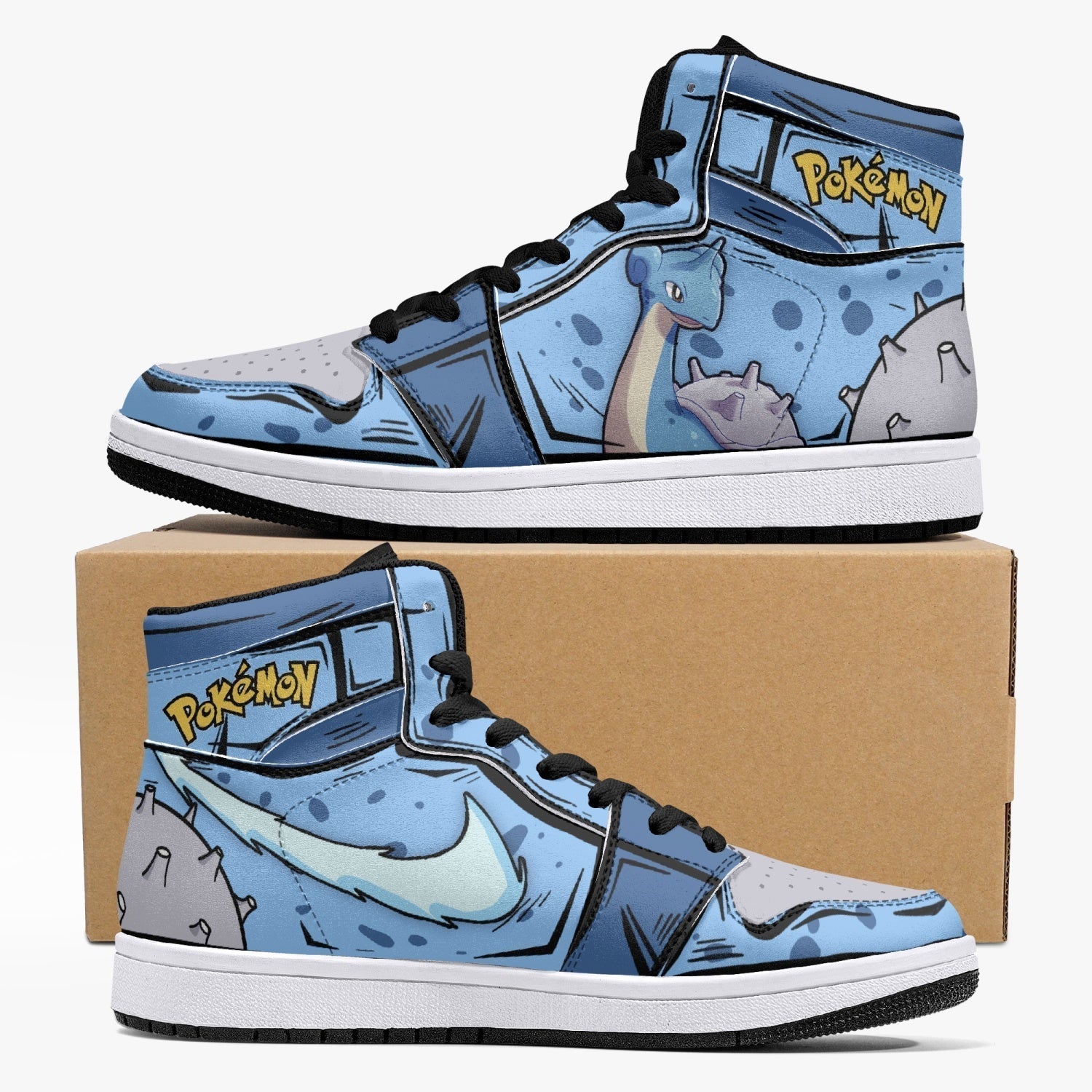 Lapras Pokemon Mid 1 Basketball Shoes