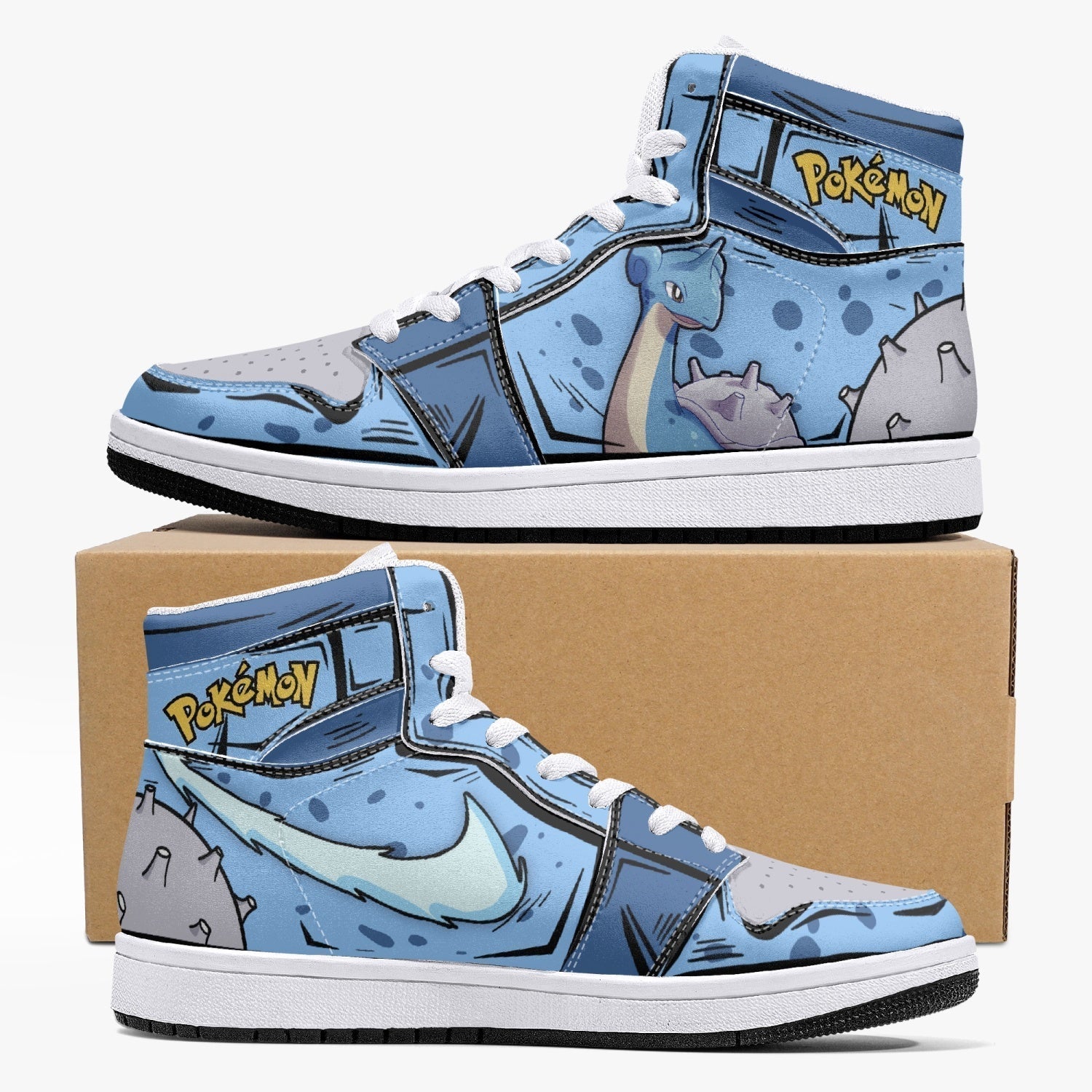 Lapras Pokemon Mid 1 Basketball Shoes