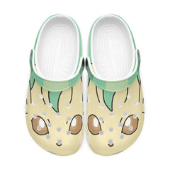 Leafeon Pokemon Custom Clogs for Kids