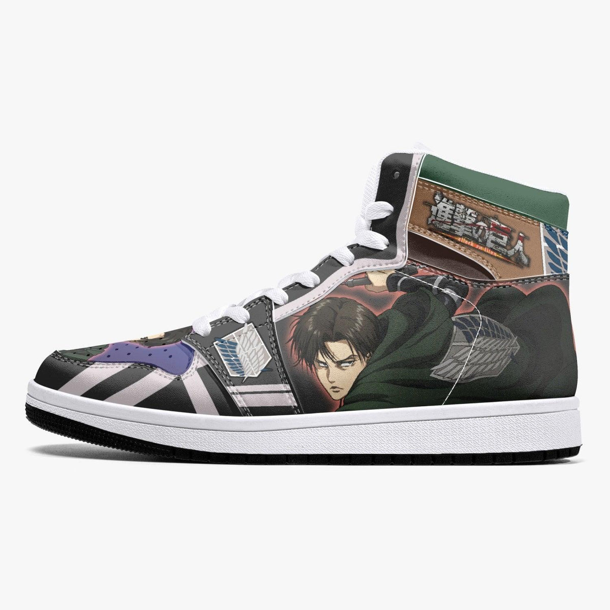 Levi Ackerman Timeskip Shingeki no Kyojin Mid 1 Basketball Shoes