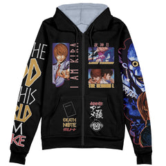 Light Yagami V2 Death Note Streetwear Zip Hoodie Jacket