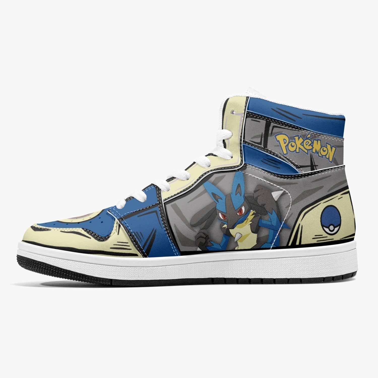 Lucario Pokemon Mid 1 Basketball Shoes