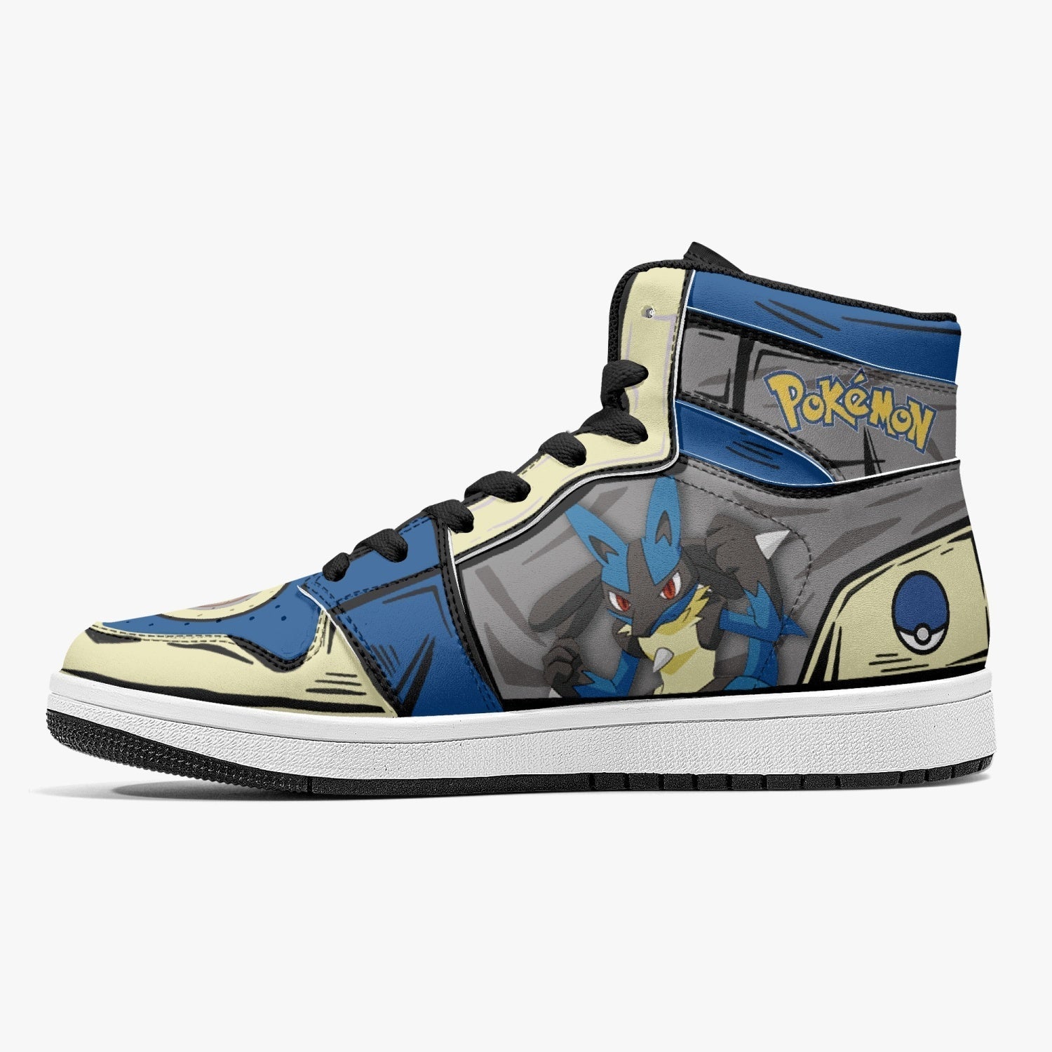 Lucario Pokemon Mid 1 Basketball Shoes