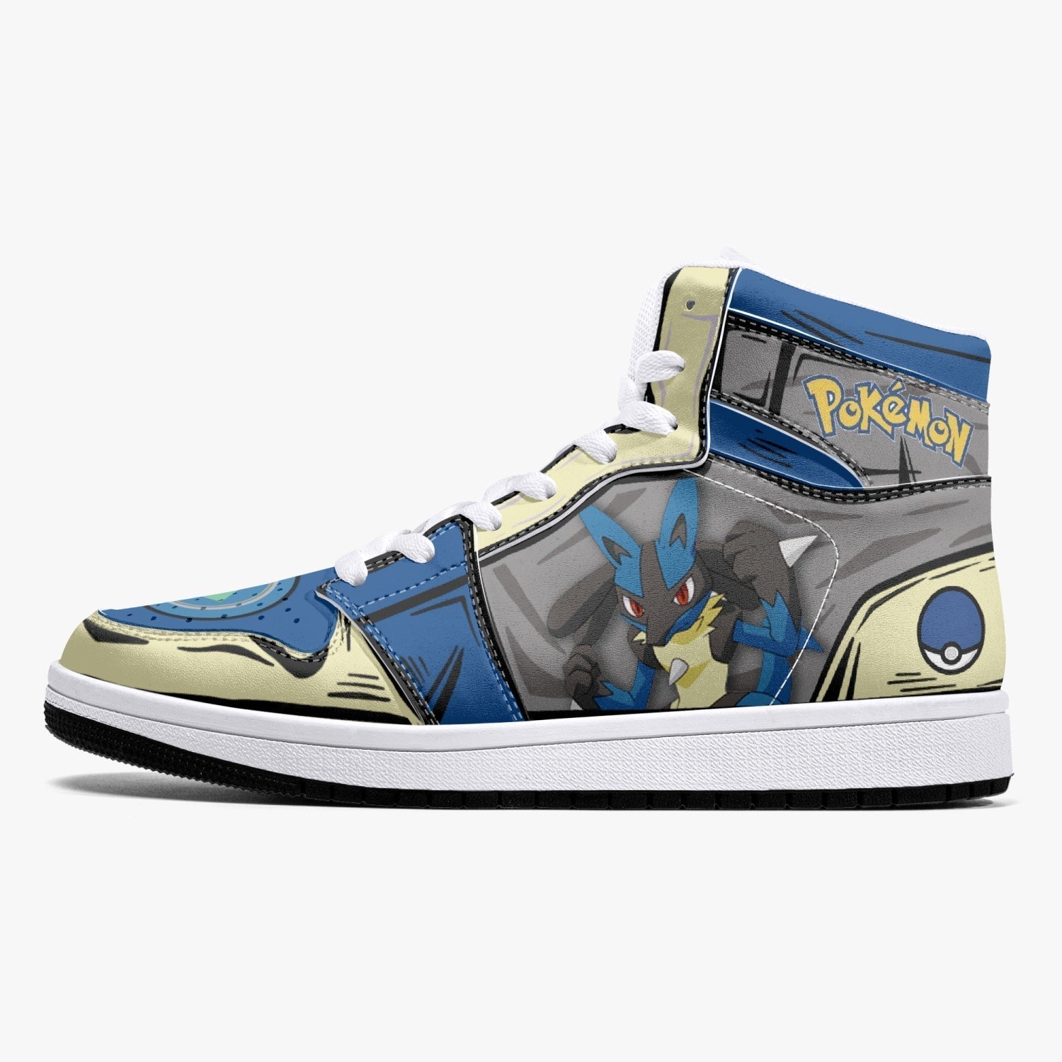 Lucario Pokemon Mid 1 Basketball Shoes