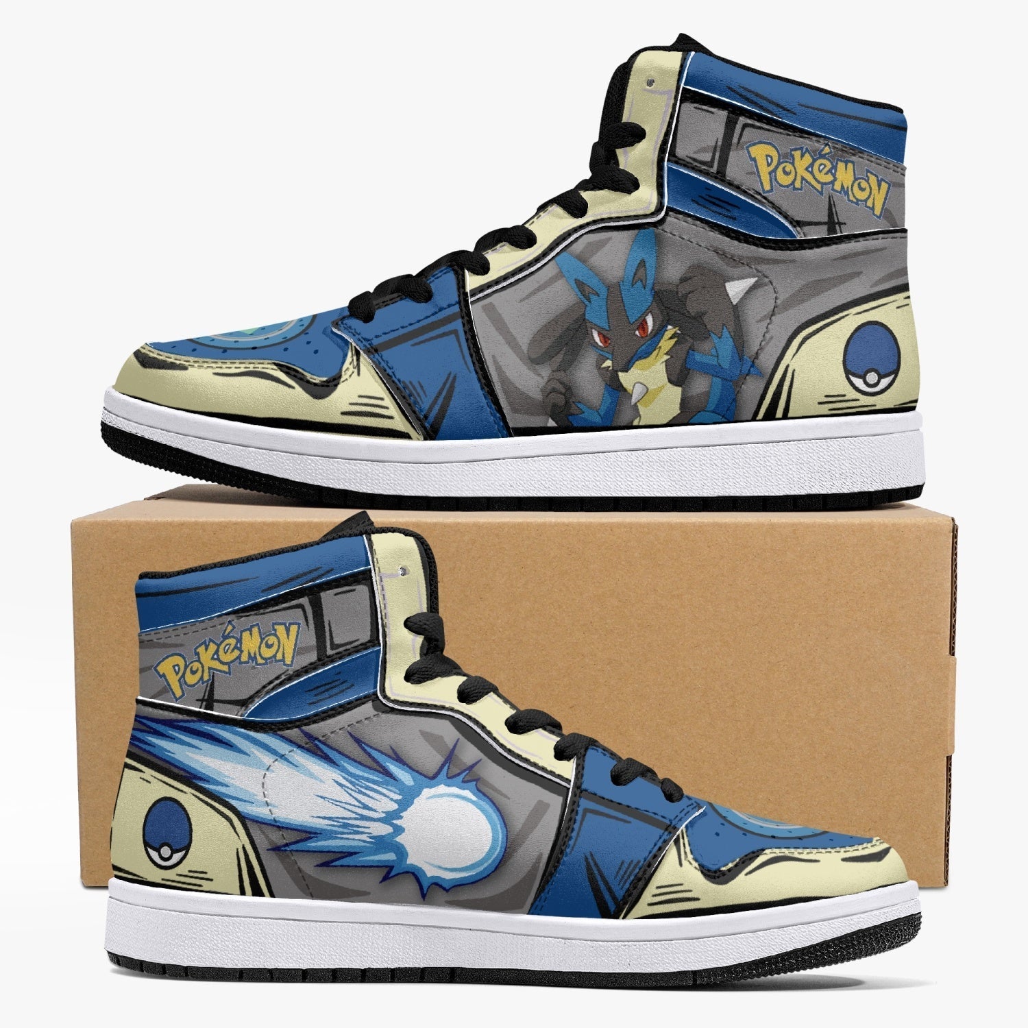 Lucario Pokemon Mid 1 Basketball Shoes