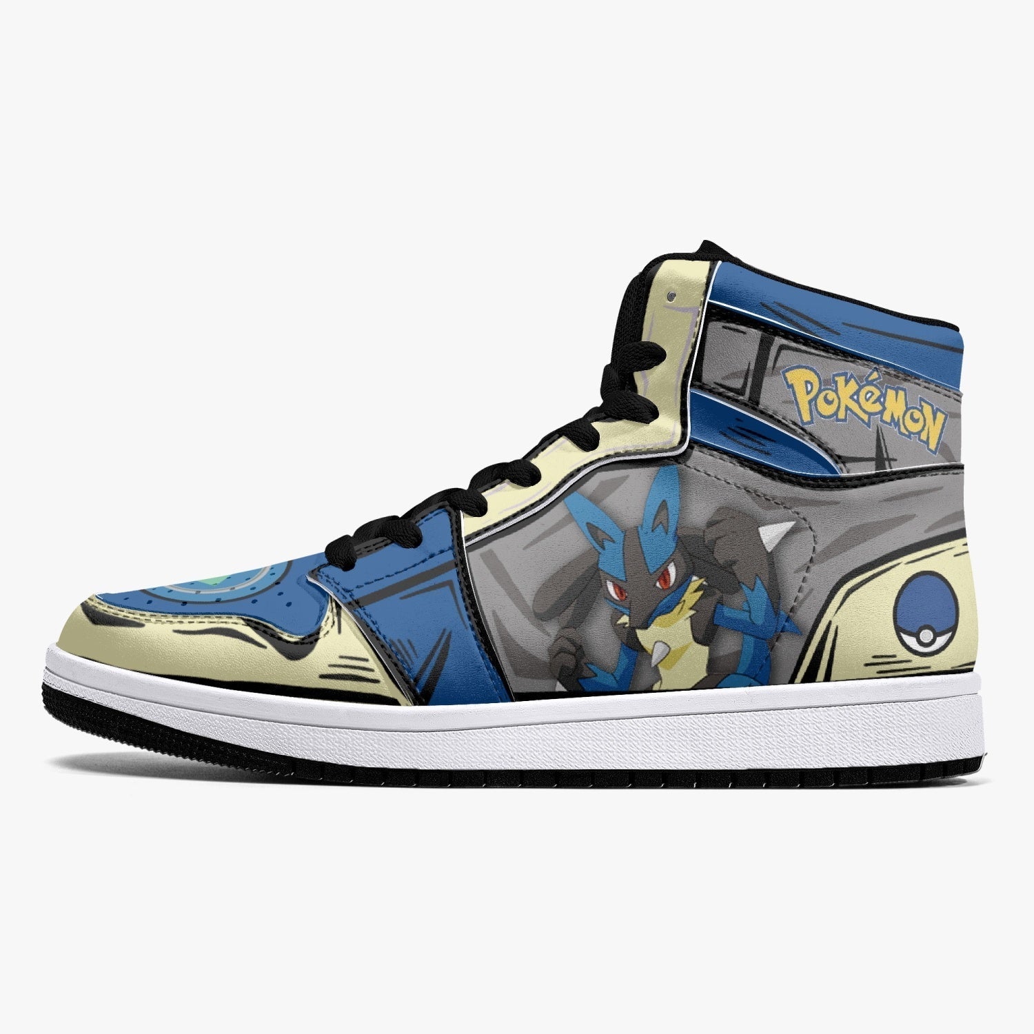 Lucario Pokemon Mid 1 Basketball Shoes