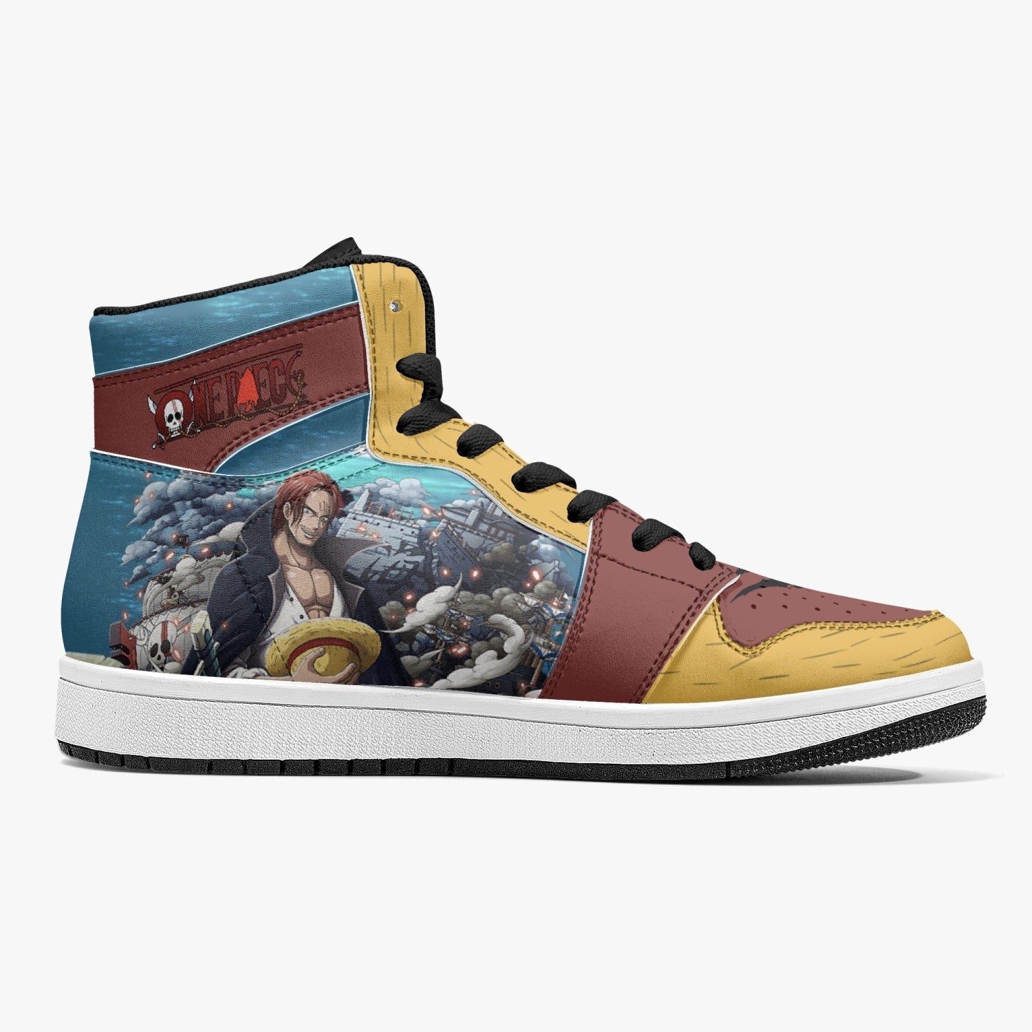 Luffy and Shanks One Piece Mid 1 Basketball Shoes for Kids