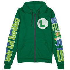 Luigi Mario Bros Streetwear Zip Hoodie Jacket