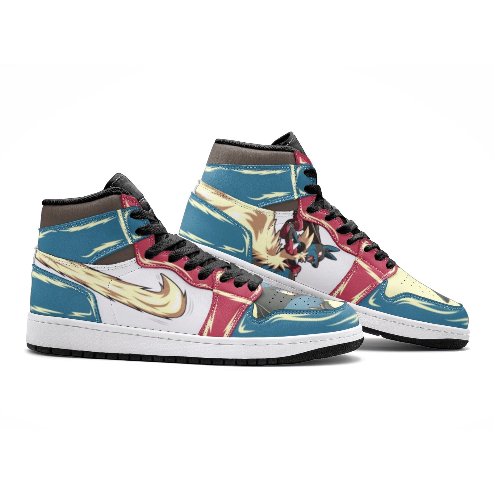 Mega Lucario Pokemon Mid 1 Basketball Shoes