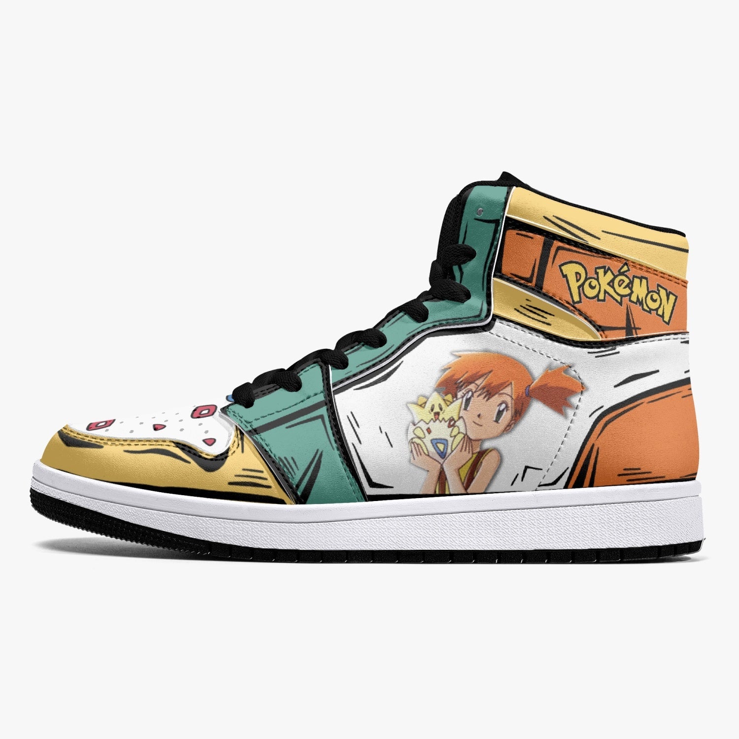 Misty and Togepi Pokemon Mid 1 Basketball Shoes