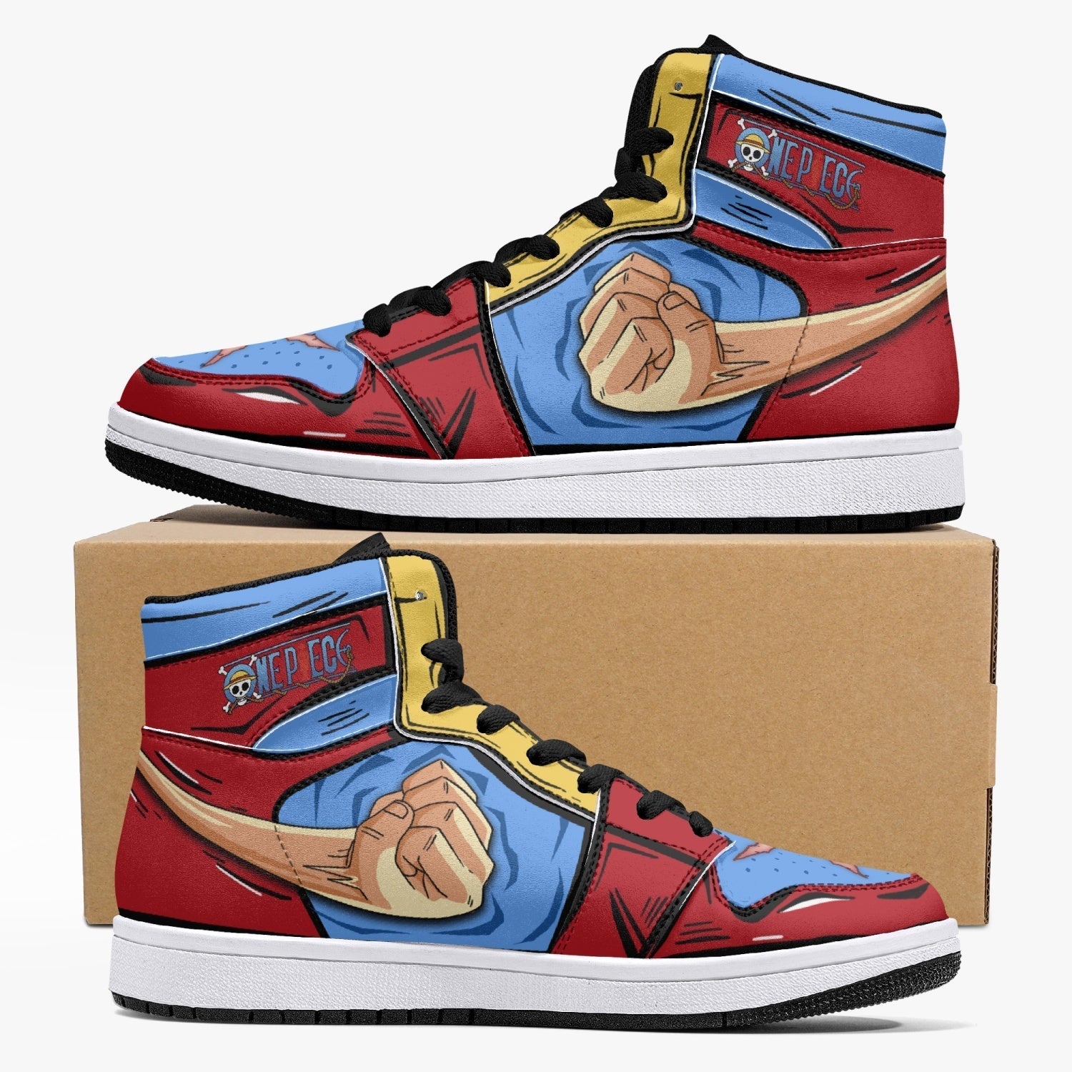 Monkey D. Luffy Fist One Piece Mid 1 Basketball Shoes for Kids