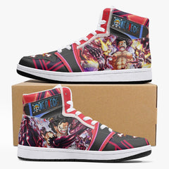 Monkey D. Luffy Gear 4th Snake Man One Piece Mid 1 Basketball Shoes for Kids